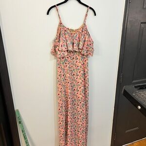 Entro Floral Pink Maxi Dress Sz S